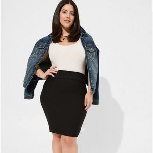 Torrid black Mini Jersey Foldover Pencil Skirt. Size 2. Nwt. Pants Dress